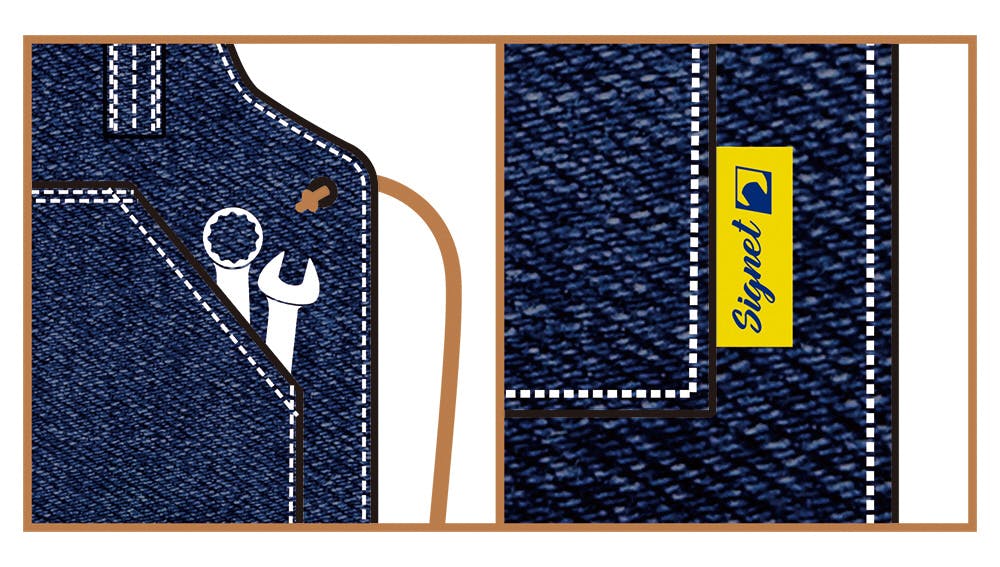 シグネット デニムワークエプロン 56070 作業用エプロン 作業着 DIY