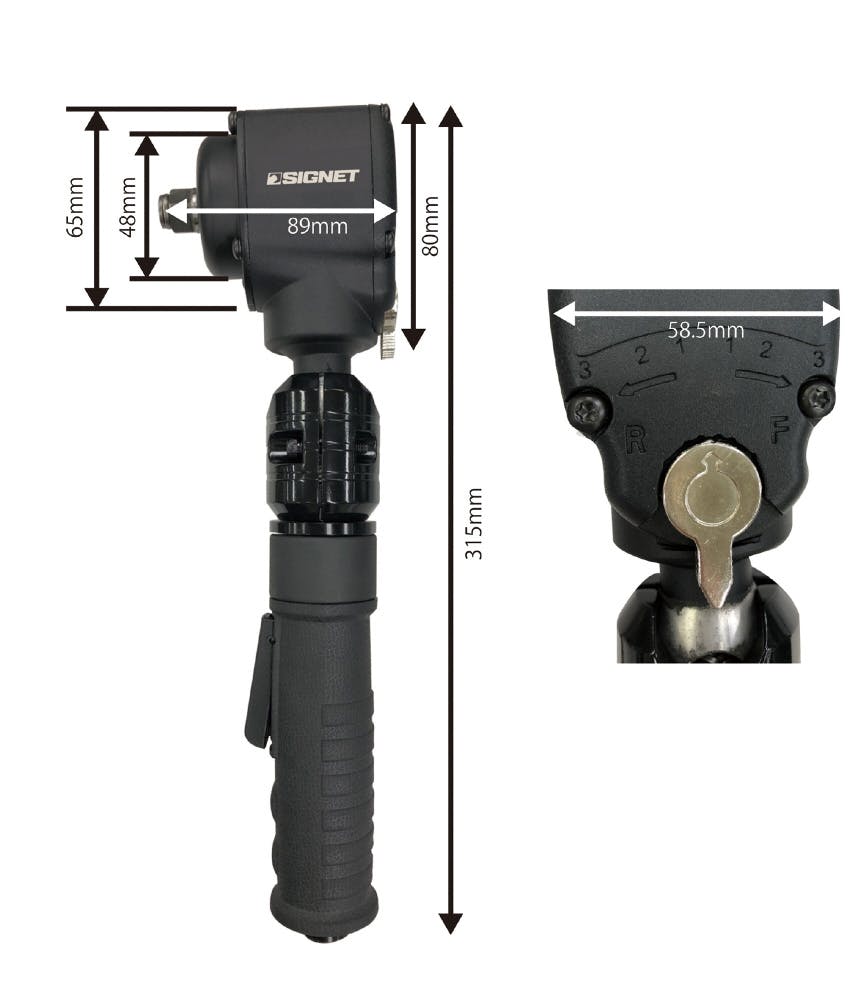 シグネット 1/2DRフレックスアングルエアーインパクトレンチ 65313 高