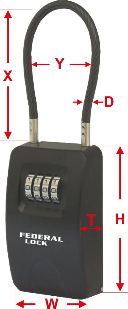 フェデラル ダイヤル式 キーボックス Lワイヤー吊下げタイプ SKC