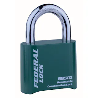 フェデラル ダイヤル式 南京錠 チェンジKEY付 グリーン RB50ZR-GN-P 防犯錠 4桁ダイヤル 鍵 3678000062【別送品】