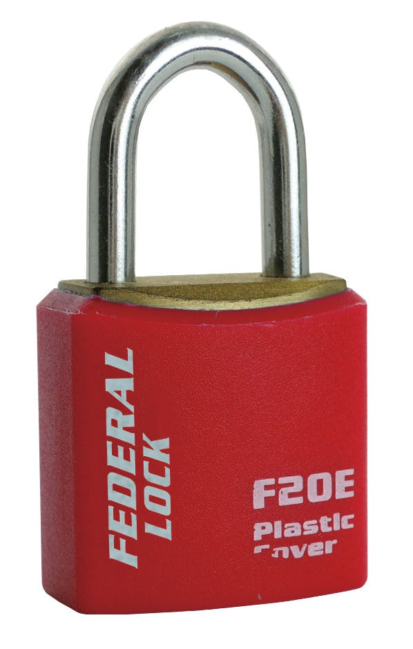 FEDERAL フェデラル 南京錠20mm 同一KEY レッド F20E-R-KA203-P