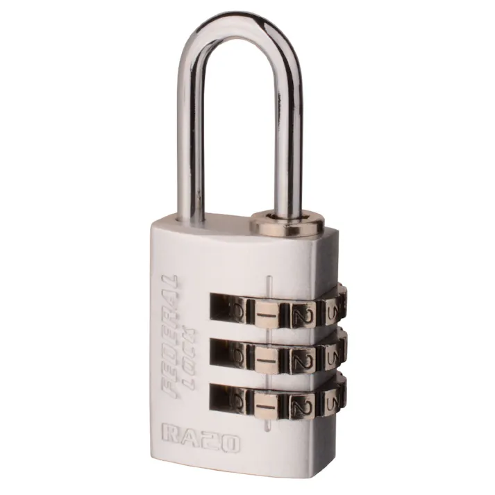 フェデラル ダイヤル式 アルミ 南京錠 20mm シルバー RA20-S-P 防犯錠 3桁ダイヤル キャリーケース 3678001067【別送品】