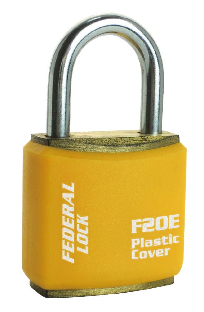 FEDERAL フェデラル 南京錠ボディーカバー付20mmイエロー F20E-Y-P 003678001078 (CDC) 南京錠 FEDERAL フェデラル 南京錠ボディーカバー付20mmイエロー F20E-Y-P 003678001078 (CDC) 南京錠