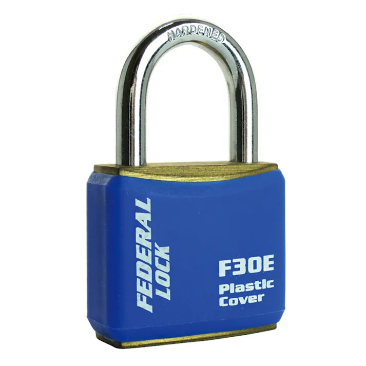 フェデラル 南京錠 ボディーカバー付 30mm ブルー F30E-B-P 防犯錠 ダイヤルロック 鍵 3678001081【別送品】