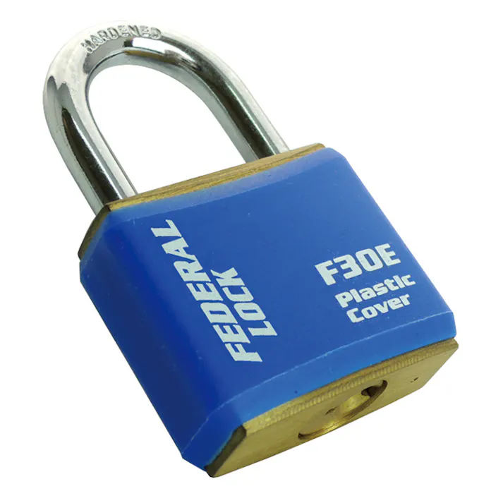 フェデラル 南京錠 ボディーカバー付 30mm ブルー F30E-B-P 防犯錠 ダイヤルロック 鍵 3678001081【別送品】