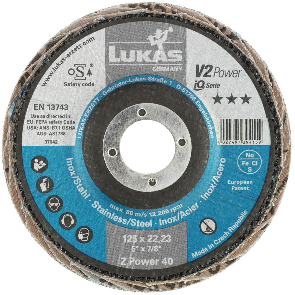 ルーカス #40/125mm フラップディスク A27441250401445 研削 ディスクグラインダー用 低振動 545000431【別送品】