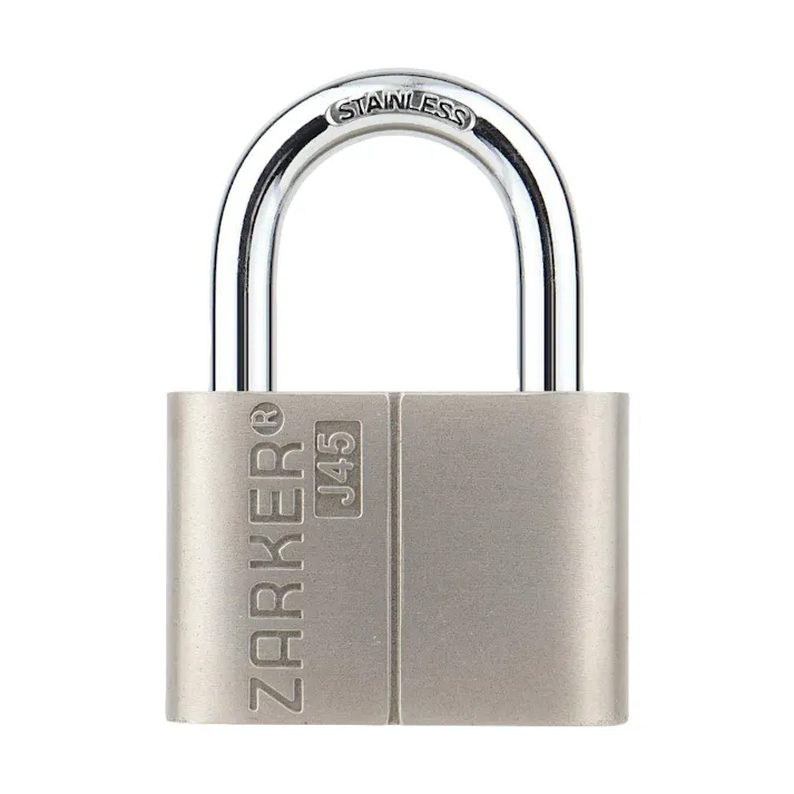 ザーカー キー式 防錆南京錠 ツル径7mm シルバー J45 鍵式 防犯 ロック 567000001【別送品】