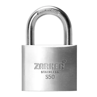 ザーカー キー式 防錆セキュリティ南京錠 ツル径8mm シルバー S50 鍵式 防犯 ロック 567000006【別送品】