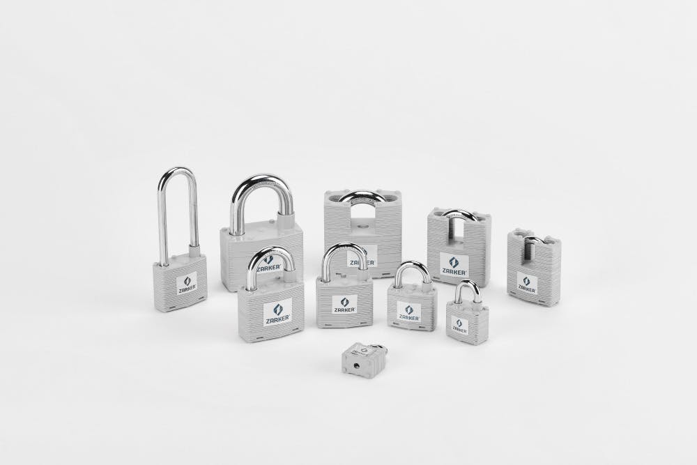 ザーカー キー式 ラミネートスチール セキュリティ南京錠 シャックル