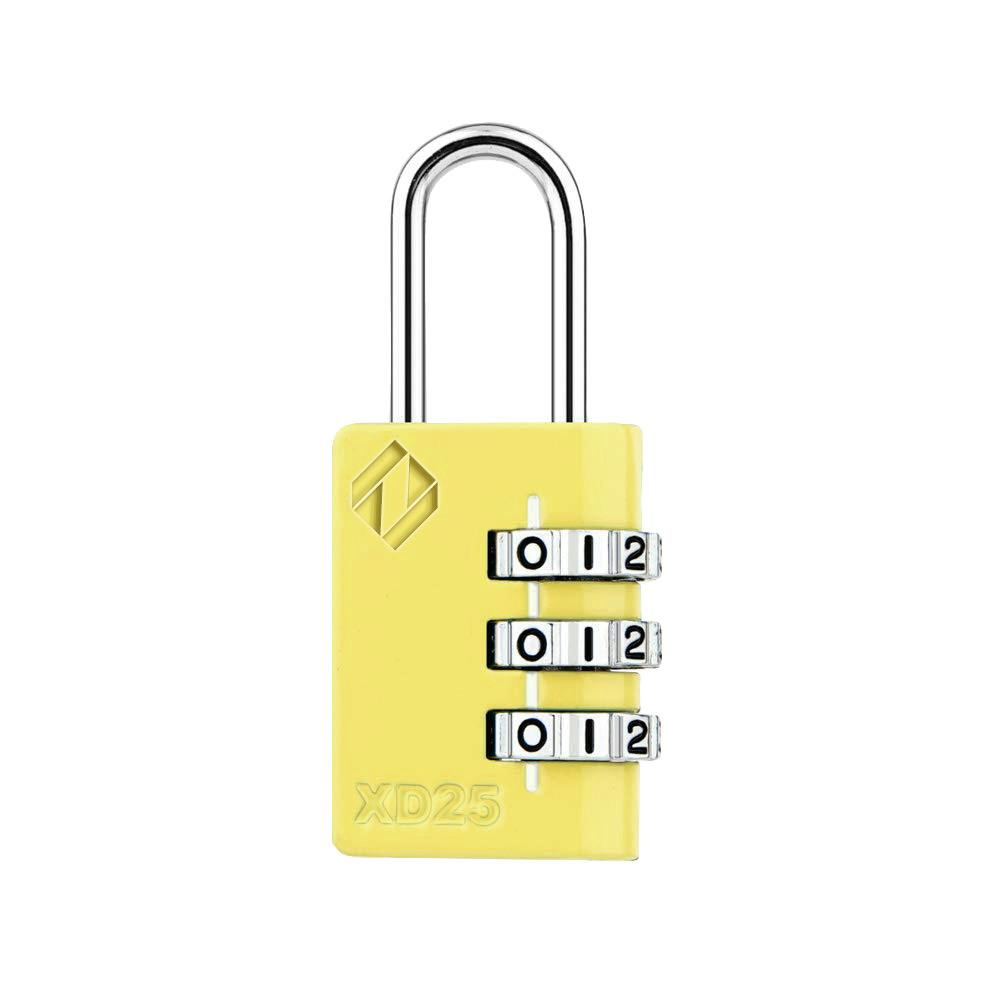 ザーカー 3桁ダイヤル式 南京錠 ツル径3mm イエロー XD25-Y 000567000030(CDC) 南京錠 ザーカー 3桁ダイヤル式 南京錠 ツル径3mm イエロー XD25-Y 000567000030(CDC) 南京錠