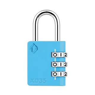 ザーカー 3桁ダイヤル式 南京錠 ツル径4.7mm ブルー XD35-B キーレス 暗証番号 防犯 567000034【別送品】