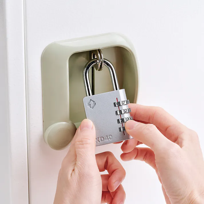 ザーカー 4桁ダイヤル式 南京錠 ツル径6mm グレー XD40-G キーレス 暗証番号 防犯 567000036【別送品】