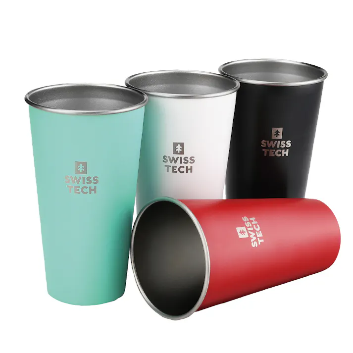 SWISS TECH スイステック スイステック スイステック 4色セット ステンレスカップ コップ 591ml ST001081 アウトドア用 カップセット 錆びにくい 763000021【別送品】