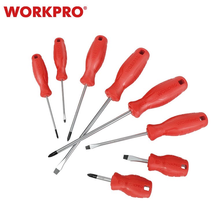 WORKPROワークプロ 8本組 プラス・マイナスドライバーセット 先端マグネット付 WP200502 000764000013 ドライバービット WORKPROワークプロ 8本組 プラス・マイナスドライバーセット 先端マグネット付 WP200502 000764000013 ドライバービット