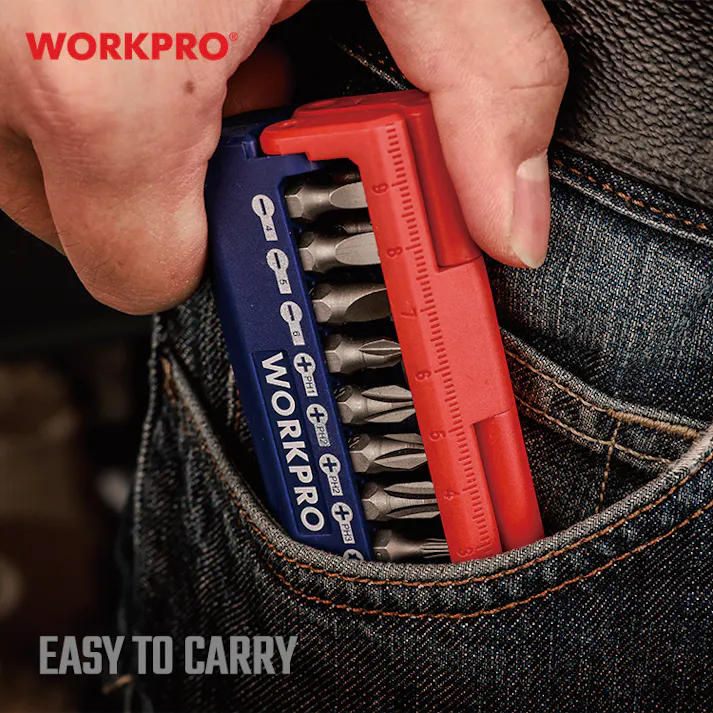 WORKPROワークプロ ワークプロ 13点組 プラス・マイナス・トルクスビットセット ホルダー付き WP221062 工具セット ドライバービット ケース付 764000017【別送品】