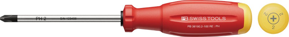 PB SWISS TOOLS ピービースイスツールズスイスグリップEVO レインボー プラスドライバー M3-5 ネジ適合 サイズPH2 軸長100mm 全長2 ドライバー