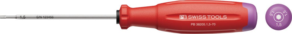 PB SWISS TOOLS ピービースイスツールズスイスグリップEVO ヘックス 六角ドライバー サイズ1.5mm 軸長70mm 全長155mm 38205- ドライバー