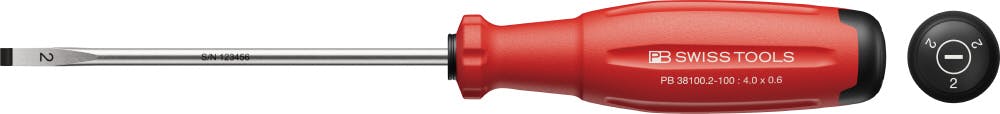 PB SWISS TOOLS ピービースイスツールズスイスグリップEVO マイナスドライバー M2.5 ネジ適合 刃先幅4.0×刃先厚0.6mm 軸長100mm ドライバー