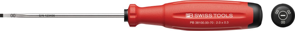 PB SWISS TOOLS ピービースイスツールズスイスグリップEVO マイナスドライバー M1.2 ネジ適合 刃先幅2.0×刃先厚0.3mm 軸長70mm ドライバー