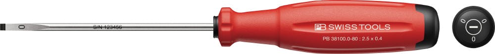 PB SWISS TOOLS ピービースイスツールズスイスグリップEVO マイナスドライバー M1.6 ネジ適合 刃先幅2.5×刃先厚0.4mm 軸長80mm ドライバー
