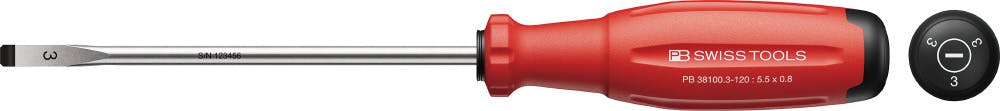 PB SWISS TOOLS ピービースイスツールズスイスグリップEVO マイナスドライバー M3 ネジ適合 刃先幅5.5×刃先厚0.8mm 軸長120mm 全 ドライバー