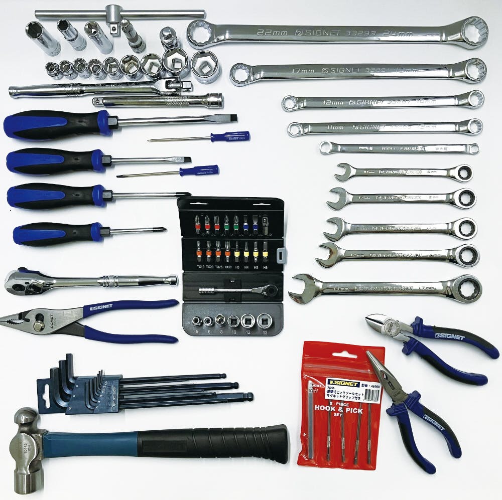 SIGNET 49点組 3/8DR スタンダードツールセット 工具のみ SG-7524