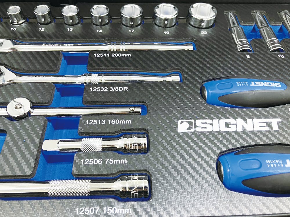 SIGNET 85点組 3/8DR・1/4DR 3段 ツールボックス 工具セット マット