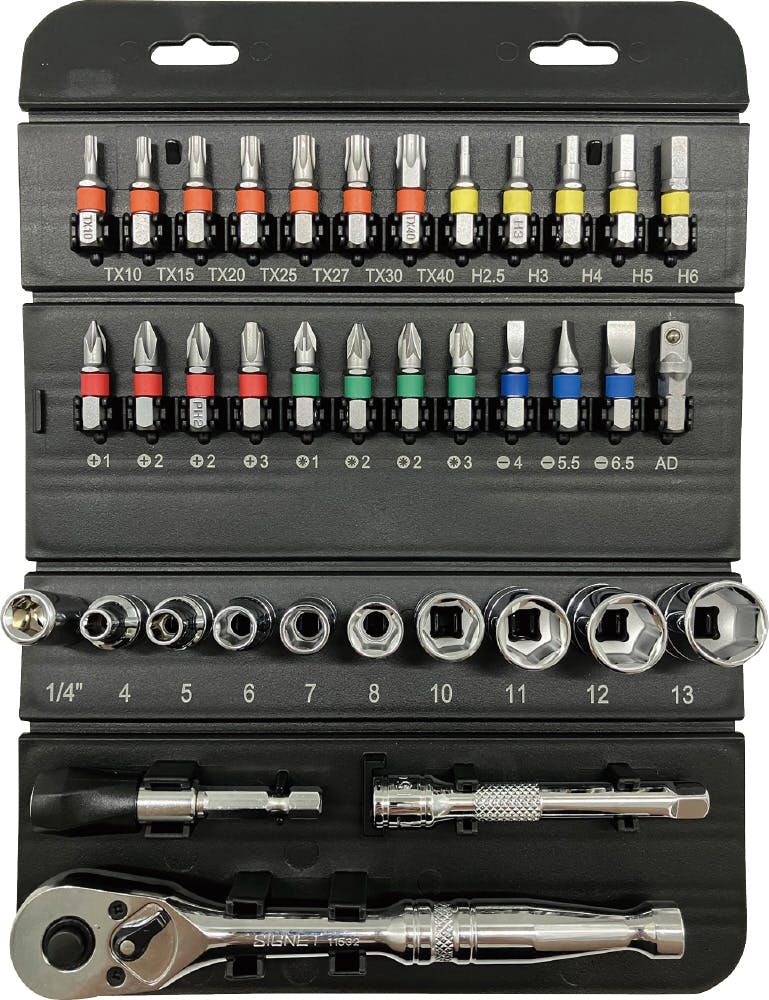 SIGNET 37点組 1/4SQ ロールチョイス ソケット＆ビットセット ロール