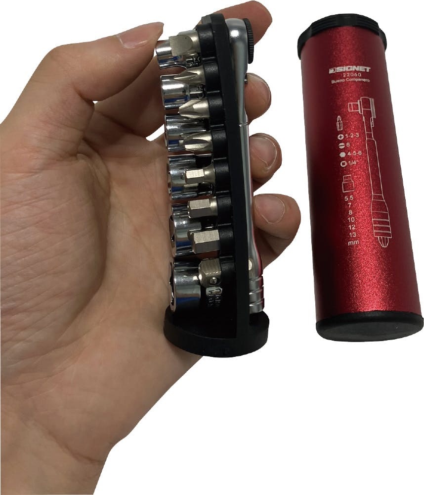 SIGNET 15点組 1/4DR ミニラチェットセット レッド ビット・ソケット