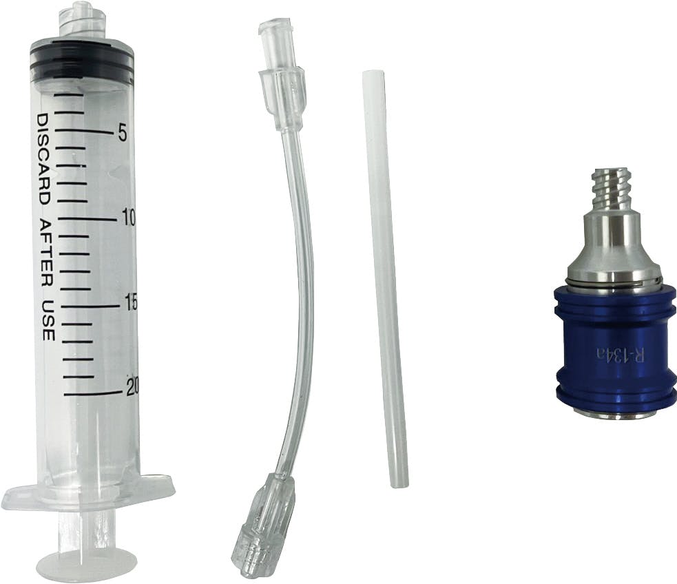 SIGNET カーエアコン用 R134a対応 オイル・蛍光剤注入器セット 使い切りタイプ 自動エア抜きカプラー付 40604 000856840604【別送品】