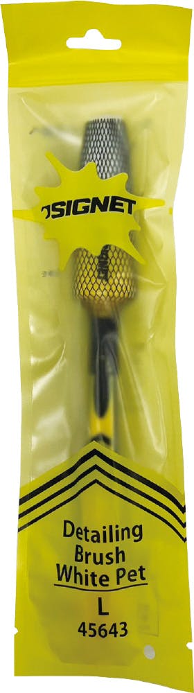 SIGNET 滑り止めグリップ搭載 硬毛ホワイトPET 洗車ブラシ ペン型 L