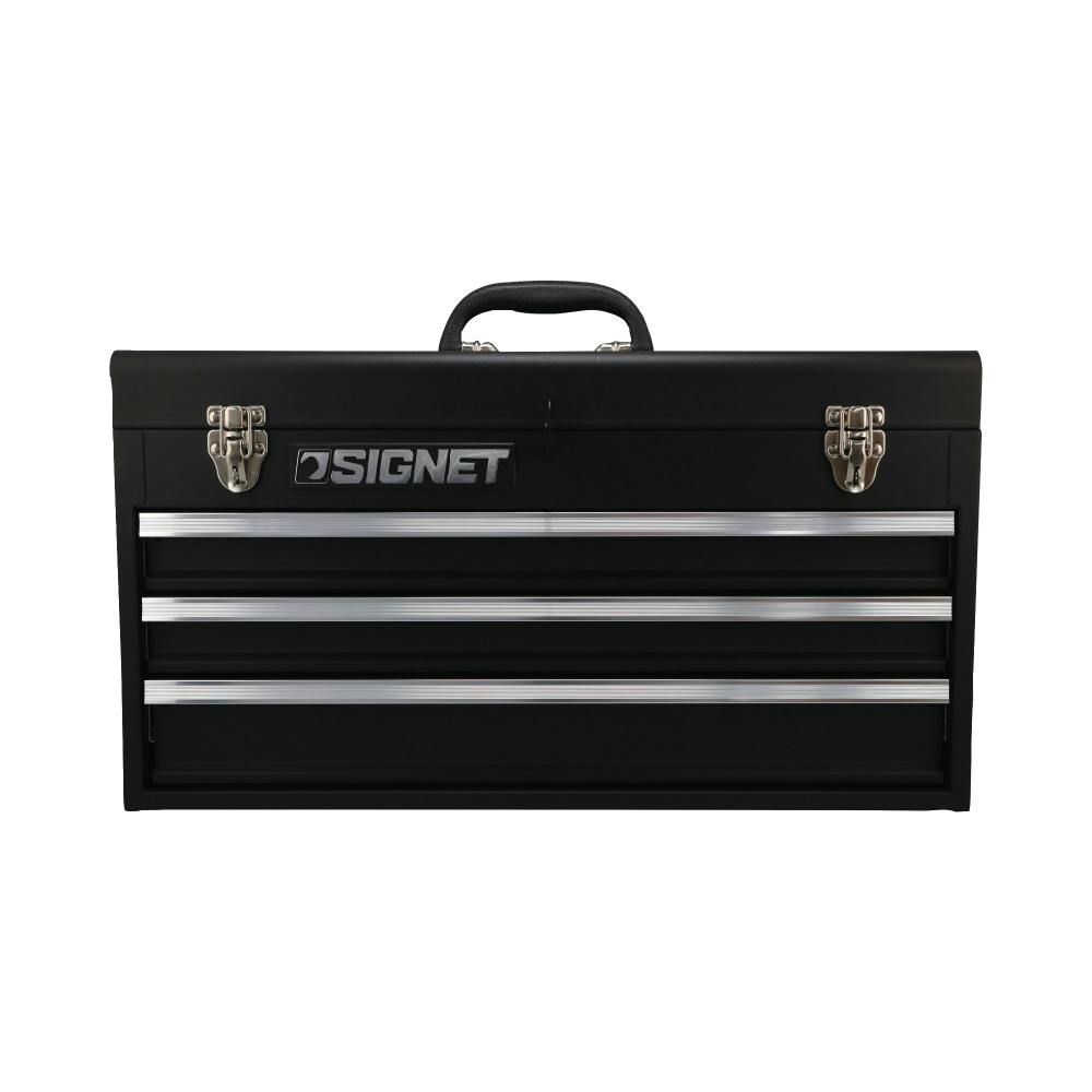 SIGNET 3段式 スチール製 ツールボックス マットブラック トレイ無