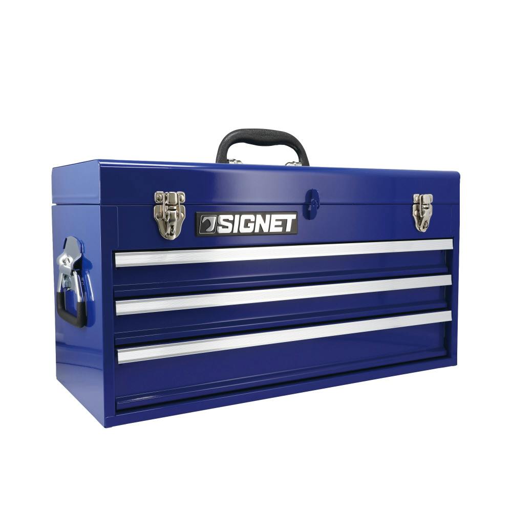 SIGNET 3段式 スチール製 ツールボックス ブルー トレイ無 54381