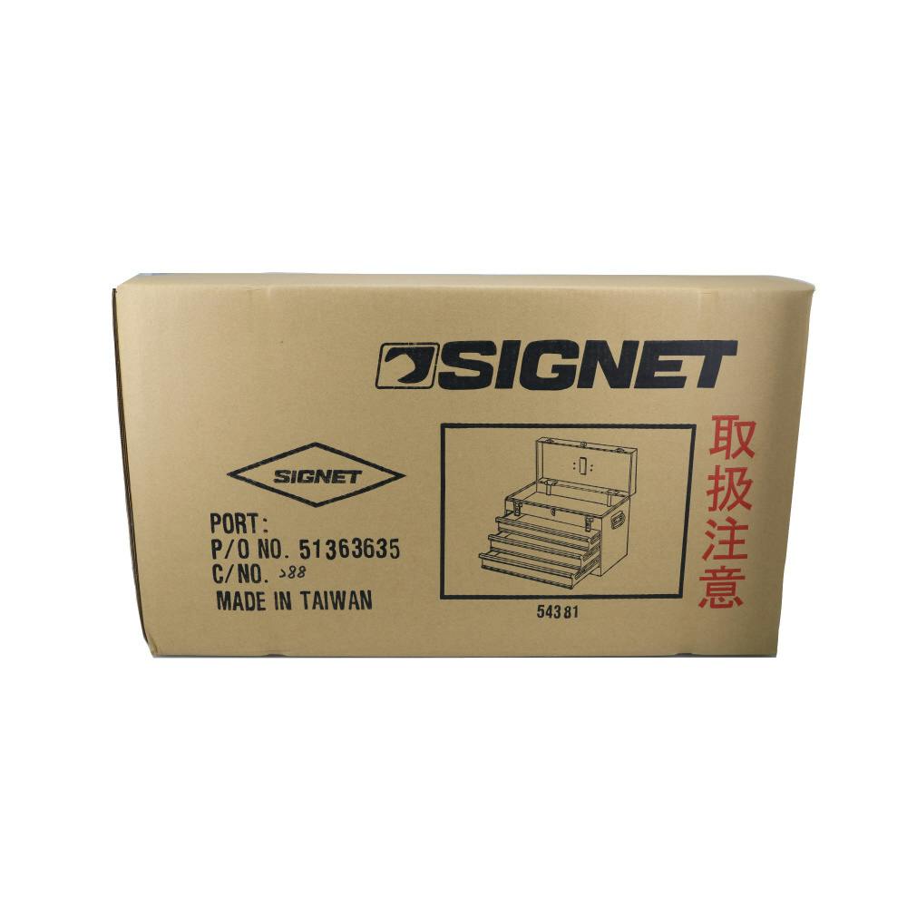 SIGNET 3段式 スチール製 ツールボックス ブルー トレイ無 54381