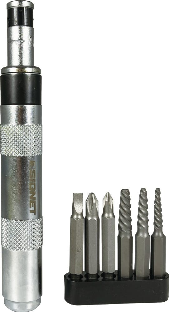 SIGNET 差替式 マイクロインパクトドライバーセット ビット6本付 62007 固着ネジ緩め 手動 ショックドライバー 000856862007【別送品】