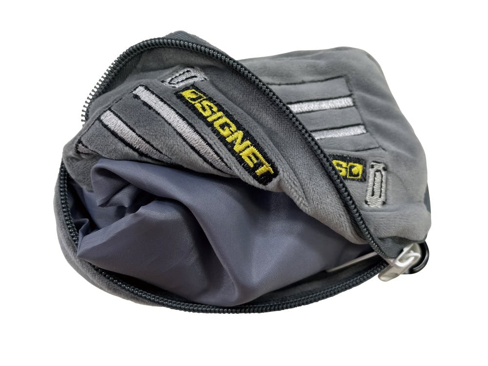 SIGNET エコバッグ 工具BOX型収納式 ネイビー カラビナ付 98191