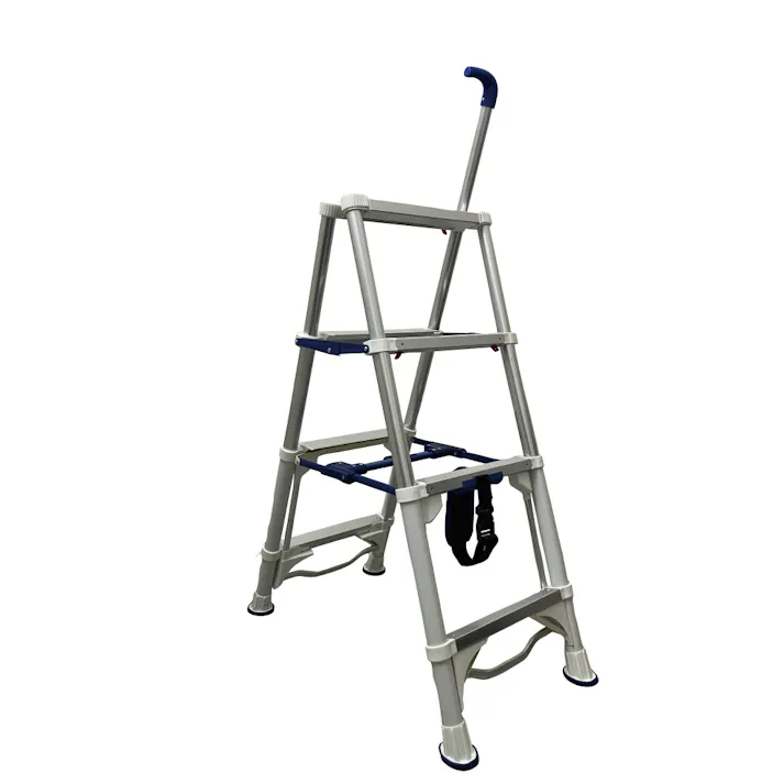 SIGNET 手すり付 折りたたみ 脚立 4段 ワンタッチコンパクト収納 99851 踏み台 高所作業 000856899851【別送品】