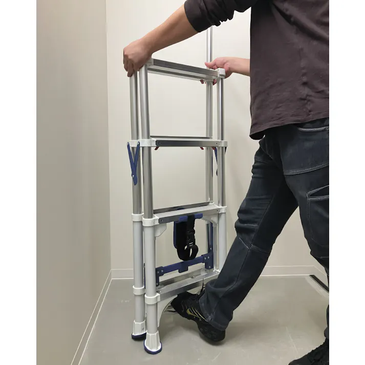 SIGNET 手すり付 折りたたみ 脚立 4段 ワンタッチコンパクト収納 99851 踏み台 高所作業 000856899851【別送品】