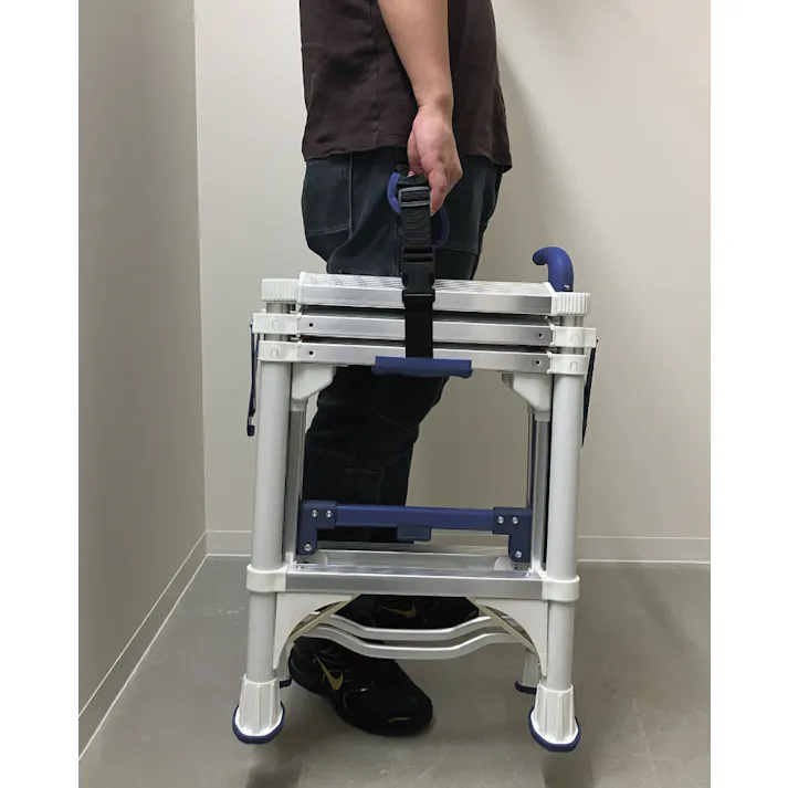 SIGNET 手すり付 折りたたみ 脚立 4段 ワンタッチコンパクト収納 99851 踏み台 高所作業 000856899851【別送品】