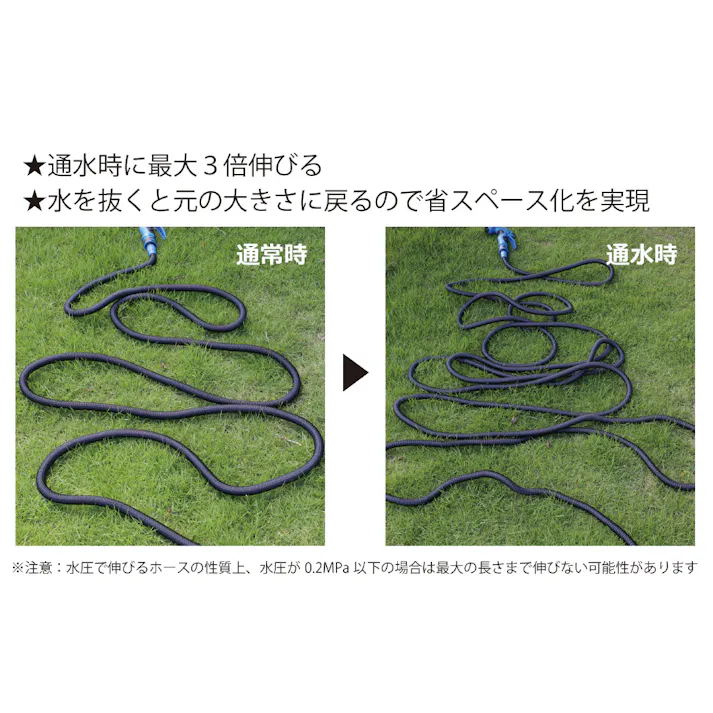 SIGNET 高耐久 伸縮ホース 7.5m 3倍伸長 10パターン 散水ノズル付 99875 ガーデニング 洗車 園芸 000856899875【別送品】