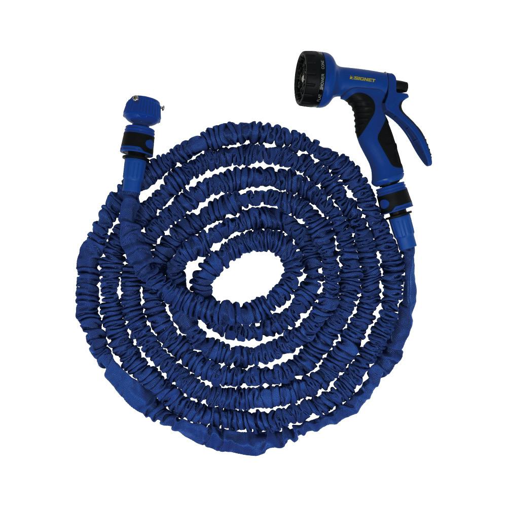 SIGNET 伸縮ホース 15.25m 3倍伸長 10パターン 散水ノズル付 99878 ガーデニング 洗車 園芸 000856899878【別送品】