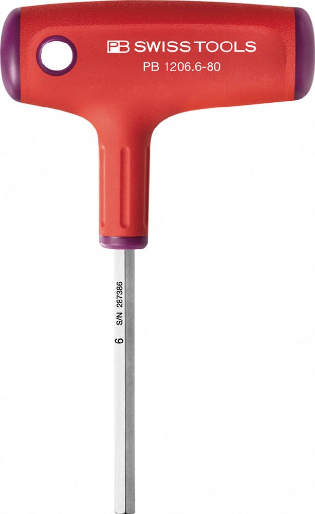 ピービースイスツールズ 六角棒ドライバー クロスハンドル 6mm 軸長80mm 高トルク 早回し DIY 1206.6-80 000501072089【別送品】