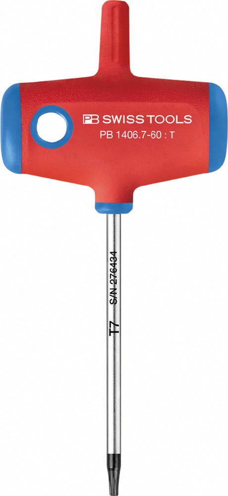 ピービースイスツールズ ヘクスローブドライバー クロスハンドル T7 軸長60mm 精密作業 DIY ねじ締め 1406.7-60 000501161031【別送品】