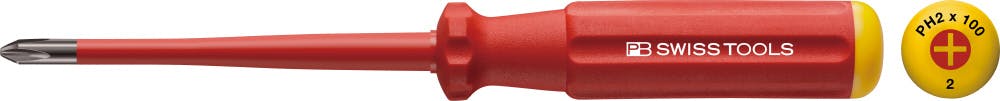 ピービースイスツールズ 絶縁スリム プラスドライバー #2 軸長100mm 電気工事 安全作業 精密作業 5190.SL2-100 000501512602【別送品】