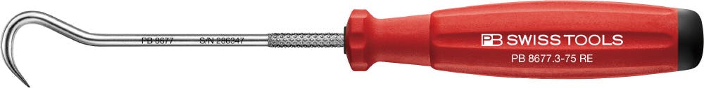 ピービースイスツールズ スイスグリップ ピックツール フックタイプ 軸長75mm 細部作業 内装はがし DIY 8677.3-75RE 000501598688【別送品】