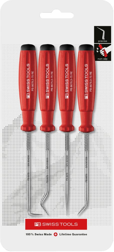 ピービースイスツールズ 4本入 ピックツールセット スイスグリップ パック入 細部作業 内装はがし DIY 8680CN 000501598691【別送品】