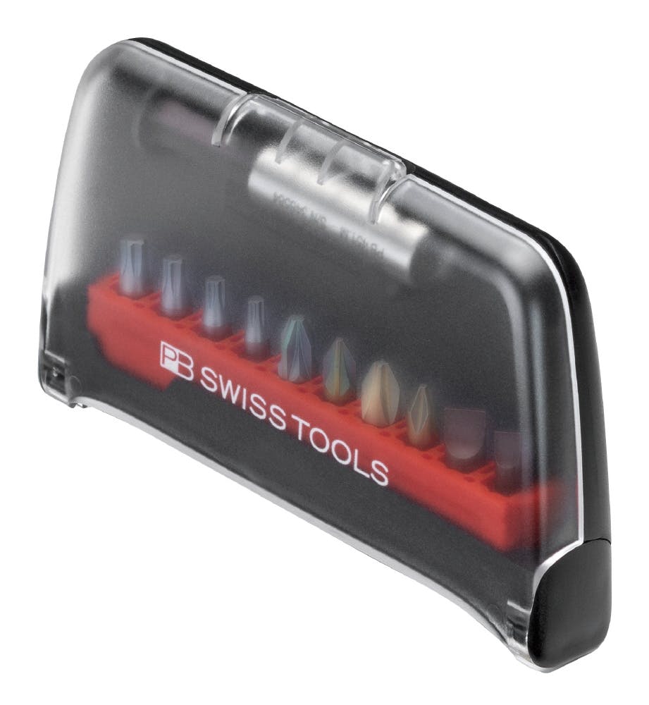 ピービースイスツールズ 10点入 1/4HEX ドライバービットセット ケース