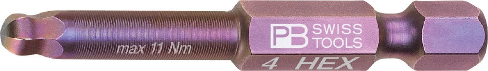 ピービースイスツールズ 1/4HEX ボールポイント付ビット 六角穴用 4mm 斜め締め 狭所作業 DIY E6.212/4 000501656103【別送品】