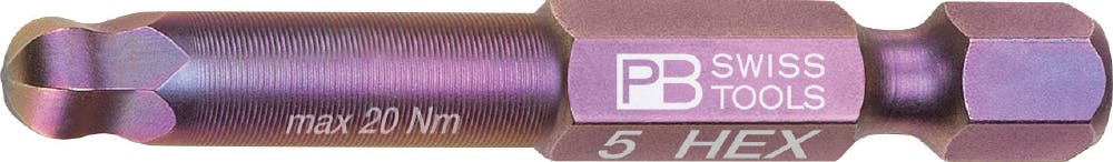 ピービースイスツールズ 1/4HEX ボールポイント付ビット 六角穴用 5mm