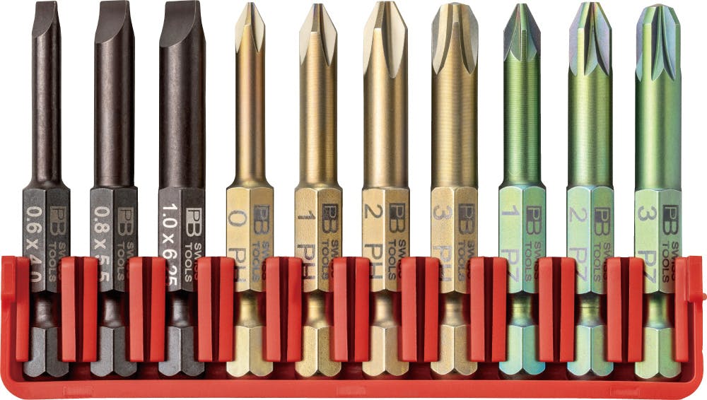 ピービースイスツールズ 10点入 1/4HEX 段付 ビットセット ビット